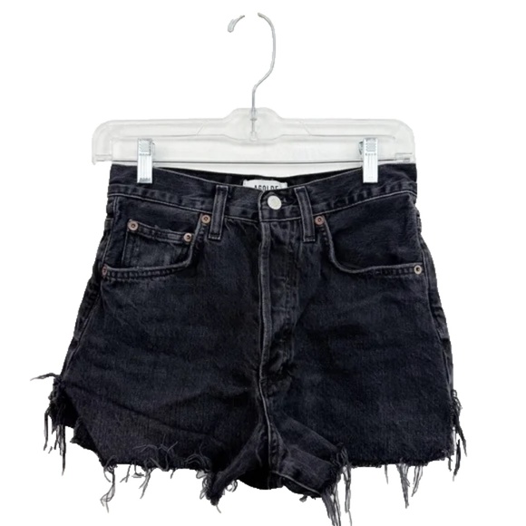 Agolde Pants - Agolde Dee Vintage High Rise Denim Jean Shorts Size 25 Black Button Fly